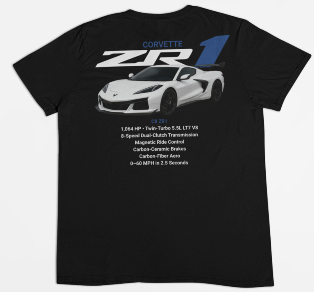 Corvette ZR1 C8 Performance Specs Graphic Tee